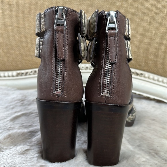 Dolce Vita | Noree Faux Snake Skin Caged Heel Peep Toe Sandals - Picture 5 of 16